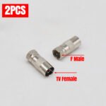 2PCS Nickel Plated British F-head converter, from F-male to 9.5 TV female TV head, suitable for cable TV direct plug-in head – Bild 4