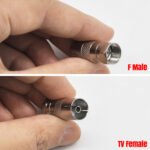 2PCS Nickel Plated British F-head converter, from F-male to 9.5 TV female TV head, suitable for cable TV direct plug-in head – Bild 5