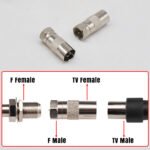 2PCS Nickel Plated British F-head converter, from F-male to 9.5 TV female TV head, suitable for cable TV direct plug-in head – Bild 7