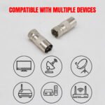 2PCS Nickel Plated British F-head converter, from F-male to 9.5 TV female TV head, suitable for cable TV direct plug-in head – Bild 8