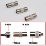 1PC Coax Cable Connector, British F Model Male to TV Female, Heavy-Duty Metal Coax Adapter for TV Antenna Satellite Dish Home Theater Cable - Imagen 4
