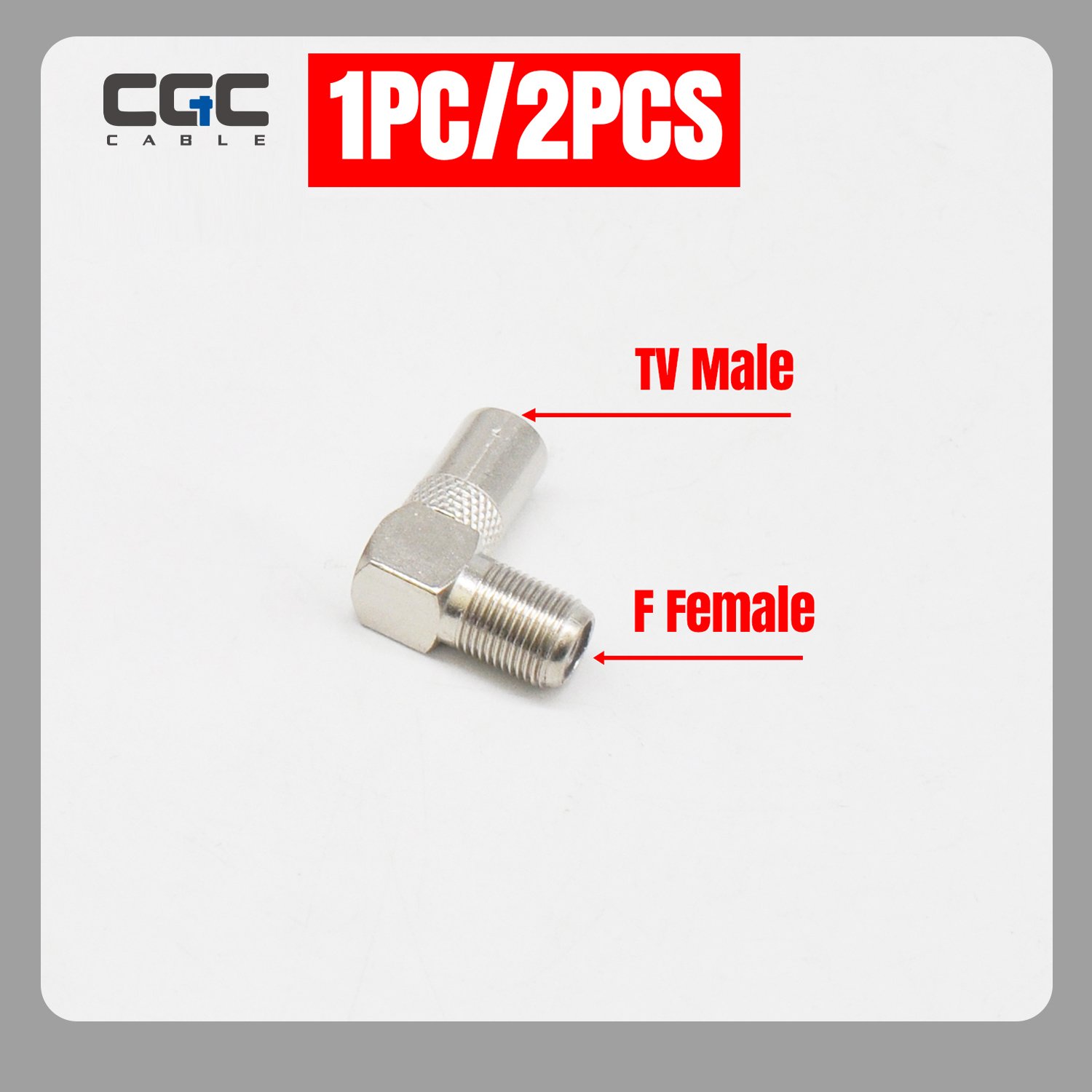 789-1.jpg 2PCS Coax Cable Connector, Right Angle 90-Degree F-Model Female to TV Male, Coax Adapter for TV Antenna Coaxial Cable Extension Connection - 图片 1