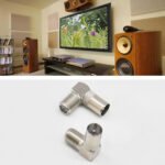 2PCS Coax Cable Connector, Right Angle 90-Degree F-Model Female to TV Male, Coax Adapter for TV Antenna Coaxial Cable Extension Connection - 图片 9