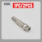 2PCS Tool-Free BNC Male Connector, Spring Model Coaxial Adapter RG59/RG6 Compatible, Screw Clamping No Soldering Required Coax Fitting
