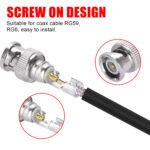 2PCS Tool-Free BNC Male Connector, Spring Model Coaxial Adapter RG59/RG6 Compatible, Screw Clamping No Soldering Required Coax Fitting - Imagen 9