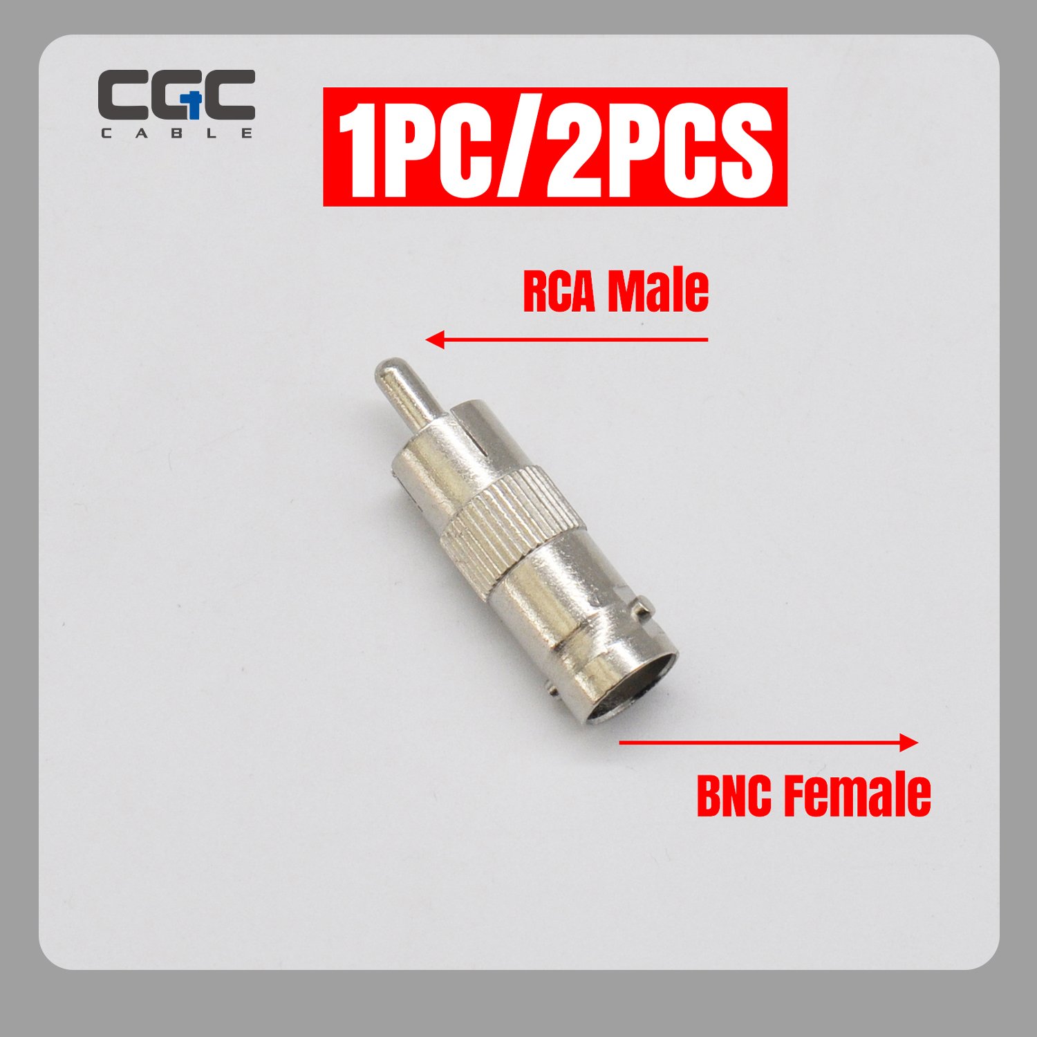 792-1.jpg 1PC RCA to BNC Video Adapter, RCA Male to BNC Female Video Adapter, for CCTV Security Camera - Imagen 1