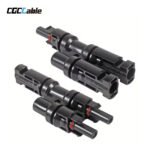 【1对太阳能连接器】1对MMF+FFM太阳能分支连接器Y型适配器 | 用于太阳能电池板并联连接 | 黑色