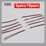 10Pairs JST connector kit, ph2.0 Connector | 2Pin Female and Male Plug Connector with 100mm Wire Cables