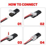 10PCS Double-Wire Plug-in Connector Led Light Strip Connectors, 2-Pin 2-Port, PVC Insulated, Copper Contact Material, Quick Connect Termination, Uncharged Power Mode - Imagen 7