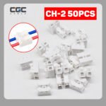 50PCS CH2 Spring Press Model Quick Wire Connector Terminal Blocks, Cable Clamp Connection Board Connectors, for Lighting Electrical Wire Connection.