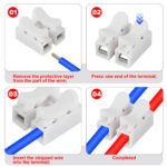 50PCS CH2 Spring Press Model Quick Wire Connector Terminal Blocks, Cable Clamp Connection Board Connectors, for Lighting Electrical Wire Connection. - Image 3