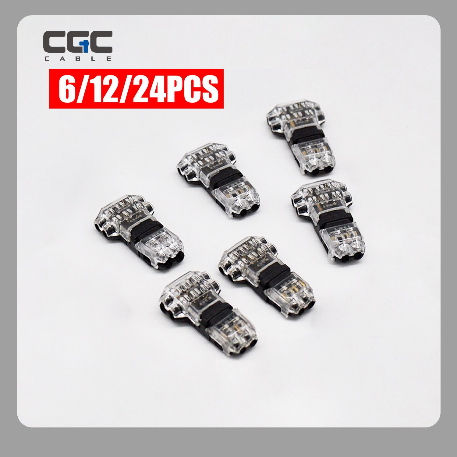815-1.jpg 6PCS T-Tap Wire 2 Pin Connectors, 3 Way 2 Pin Tap Wire Connectors - No Wire Stripping, Solderless, Fits 22-18 AWG Stranded/Solid Electrical Wires. - 图片 1