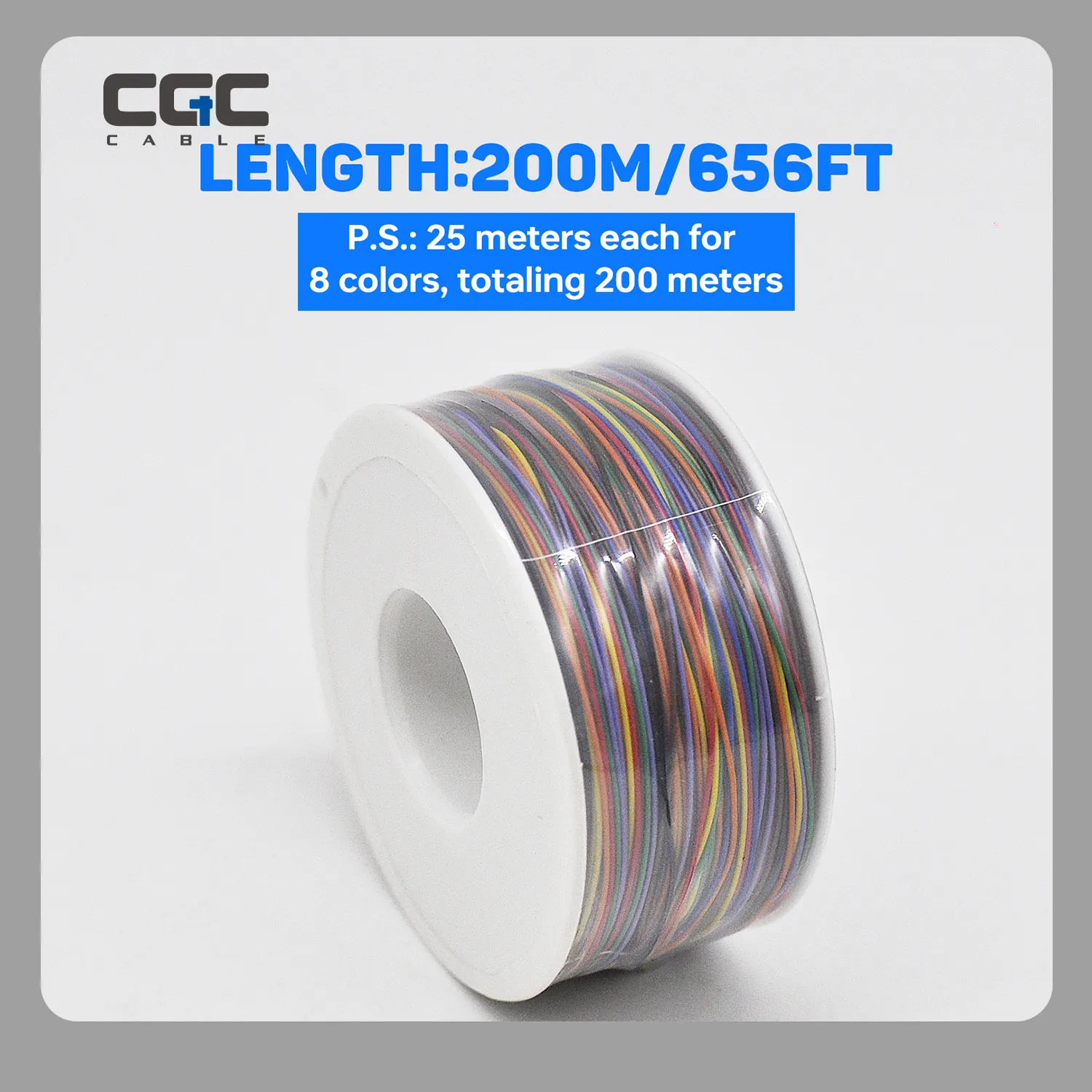 8-Color 30AWG Electronic Wire Single Core, 200M Tinned Copper Solid Cable Wrapping Electronic Wire, Wire Jumper Wire PVC Electronic Conductor Wire for Circuit Boards & PCB – Bild 1