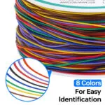 8-Color 30AWG Electronic Wire Single Core, 200M Tinned Copper Solid Cable Wrapping Electronic Wire, Wire Jumper Wire PVC Electronic Conductor Wire for Circuit Boards & PCB – Bild 4