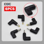 6PCS Set 90 Degree USB Model-C Female to Male DC Barrel Connectors in Various Sizes | 3.0x1.1mm 3.5x1.35mm 4.0x1.7mm 4.8x1.7mm 5.5x2.1mm 5.5x2.5mm - Ideal for Router Charging & More