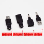 Commonly USB to DC Power Adapter, DC 5.5x2.1mm male Connector to USB Female, DC 5.5x2.1mm Female Connector to USB male, DC 5.5x2.1mm Female Connector to USB Female, DC 5.5x2.1mm male Connector to USB male. - Imagen 3