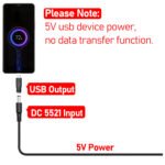 USB to DC Power Adapter Converter, 5.5mm x 2.1mm Units DC Female to USB C/ Micro/ MINI Male Adapter Connectors Adapter. – Bild 9