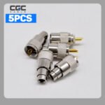 5 conectores de cable coaxial, RG8/RG8X, conector macho UHF PL-259 de latón niquelado para radioaficionados y televisión por satélite.
