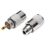 5PCS Coax Cable Connector, RG8/RG8X Coaxial Cable Fitting, UHF PL-259 Male Nickel-Plated Zinc Brass Pins for Ham Radio Satellite TV - Imagen 2