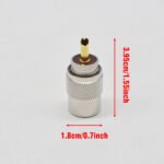 5PCS Coax Cable Connector, RG8/RG8X Coaxial Cable Fitting, UHF PL-259 Male Nickel-Plated Zinc Brass Pins for Ham Radio Satellite TV - Imagen 5