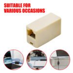 10PCS Ethernet Coupler, Dual-Port Ethernet Straight-Through Adapter, Compact Design Ethernet Cable Extender for Wired Networking It Professionals - 图片 7