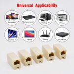 10PCS Ethernet Coupler, Dual-Port Ethernet Straight-Through Adapter, Compact Design Ethernet Cable Extender for Wired Networking It Professionals - 图片 9