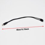 USB Splitter 1 in 2 out 40cm/15.7in, 2 in 1 USB A to Micro USB Charging Cable Cord, Double Micro USB Duo 5Pin Ports - Image 3