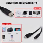 USB Splitter 1 in 2 out 40cm/15.7in, 2 in 1 USB A to Micro USB Charging Cable Cord, Double Micro USB Duo 5Pin Ports - Image 5