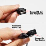 USB Splitter 1 in 2 out 1pc, 2-in-1 Micro USB to USB Adapter, Y Splitter Cable, usb female to usb female and micro. - Image 3
