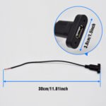 3PCS USB pigtail Power Cord with USB-A Female Connector, 2 Pin Bare Wire Open End Connector, for USB Equipment Installed or Replace Repair DIY Cable - Imagen 2