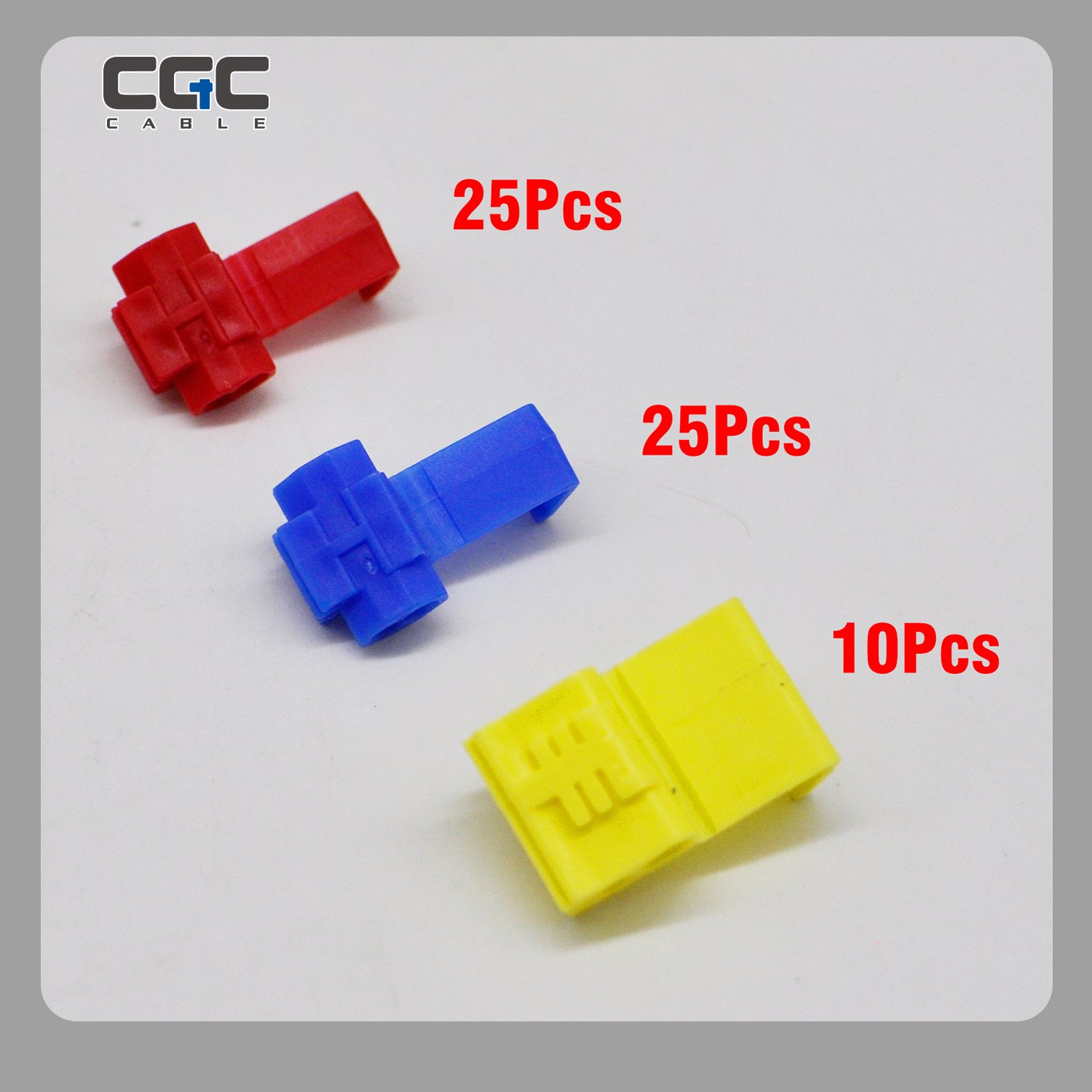 885-1.jpg 60PCS Non-Stripping Wire Splitting Kit - Red/Blue/Yellow Quick Clips, 25 Red and 25 Blue and 10 Yellow clips for 0.2-5.3mm2 AWG cables! Tool-free, no stripping needed, ideal for automotive, home wiring, and LED setups. - Image 1