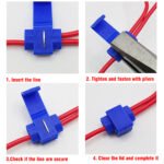 60PCS Non-Stripping Wire Splitting Kit - Red/Blue/Yellow Quick Clips, 25 Red and 25 Blue and 10 Yellow clips for 0.2-5.3mm2 AWG cables! Tool-free, no stripping needed, ideal for automotive, home wiring, and LED setups. - Image 3