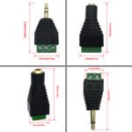 4PCS 3.5mm (1/8 inch) TS mono male to 2-pin/3-pin female, 3.5mm (3/8 inch) TS dual/channel female to 2pin/3pin female, solderless 3.5mm 2-stage/3-stage gold-plated headphone plug, AUX headphone balanced solderless converter adapter, 3.5mm headphone audio plug, DIY accessories. - Image 2