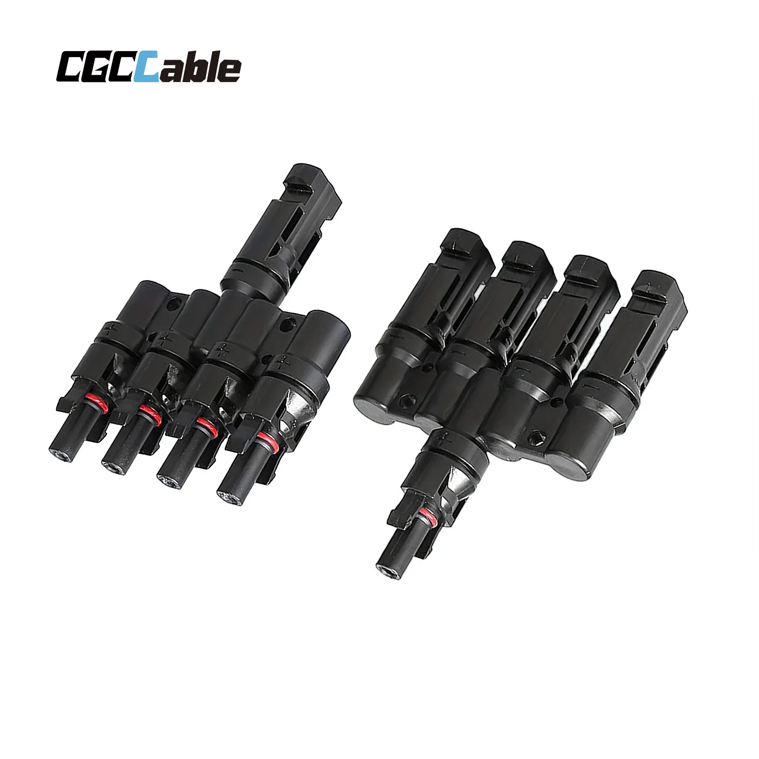1 Pair Solar Connector 4 to 1 Solar Branch Connectors-1 Male to 4 Female(M/4F) and 1 Female to 4 Male(F/4M) for RV/Home Systems, Parallel Connection Between Solar Panels - Imagen 1